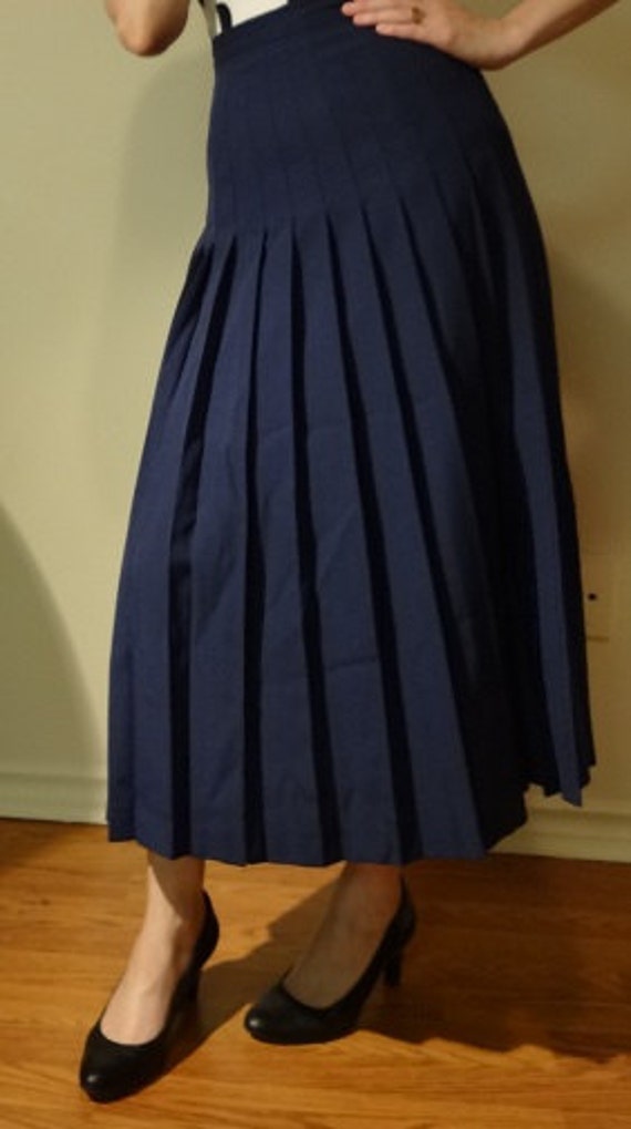 Items Similar To Sale Long Navy School Girl Pleated Skirt On Etsy