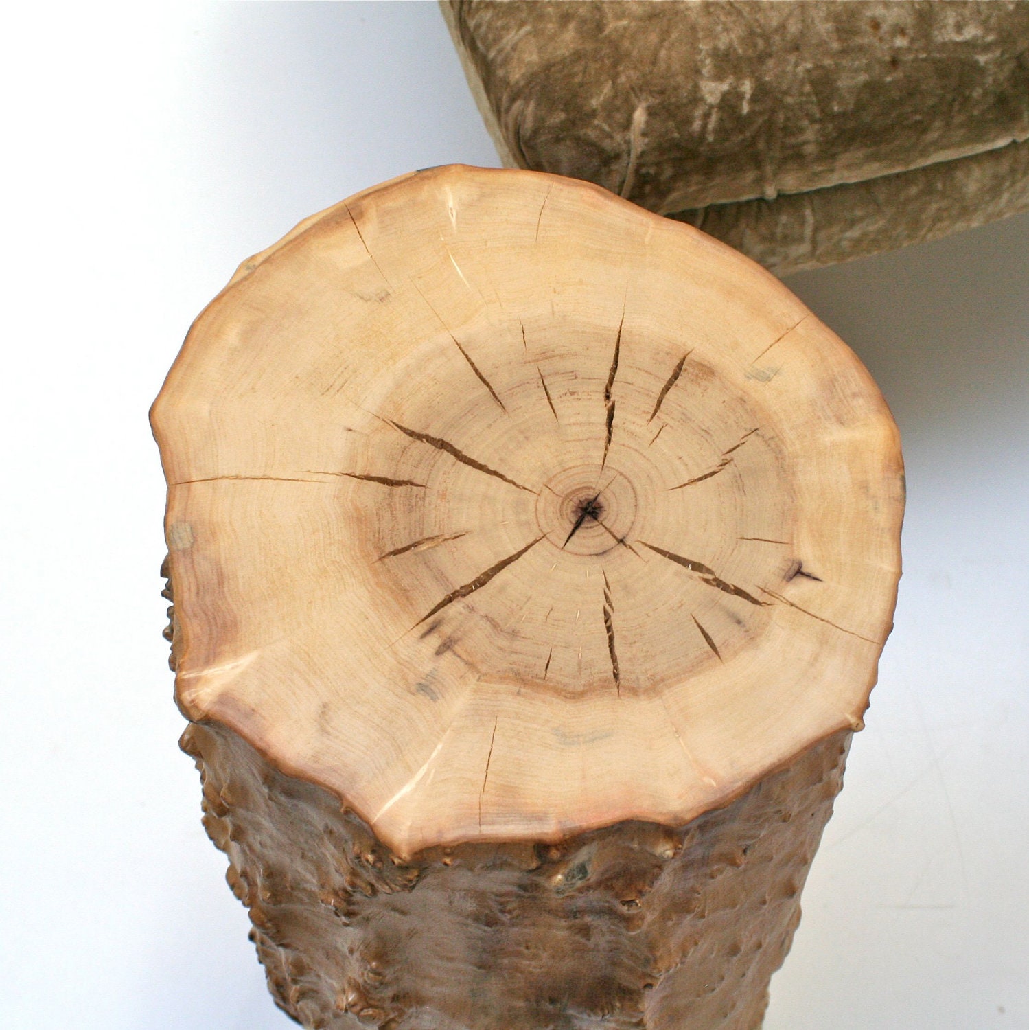 Tree Stump Nightstand End Side Table Stool Seat Organic