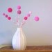 Pink flower bouquet. Felted wool pom pom flowers.Berry cluster. Hot pink, raspberry, bubblegum. Shabby chic floral. Girls room. Rosebuds.