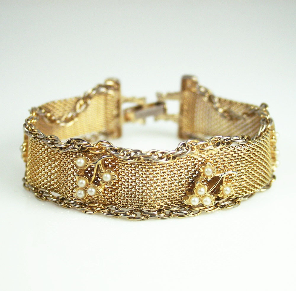 vintage gold mesh bracelet