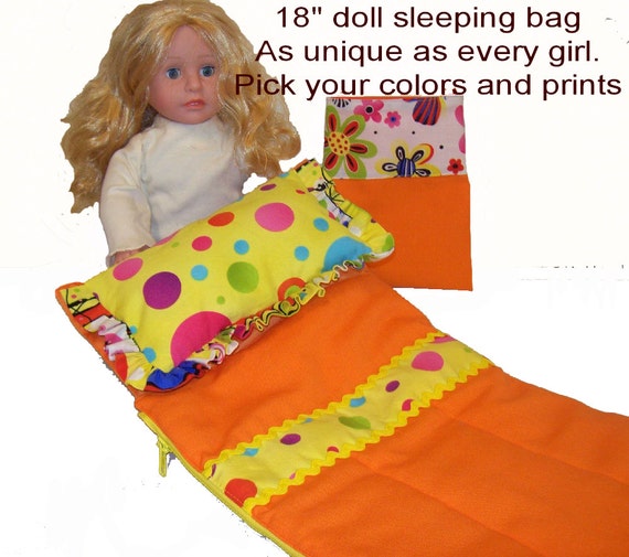 Items similar to American Girl Sleeping bag Custom made in any color