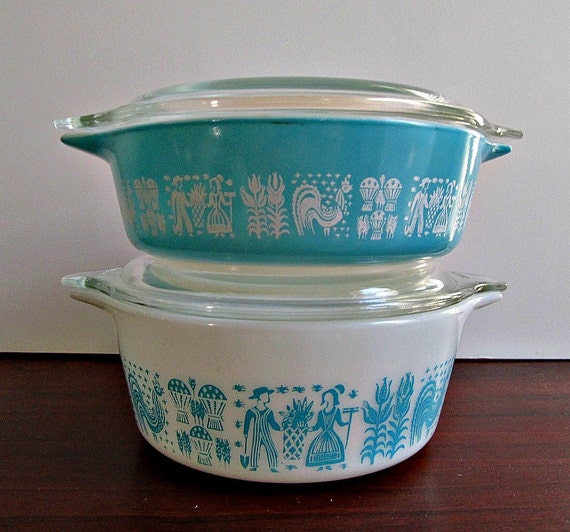 Pyrex Casserole Dishes Amish Butterprint Pattern