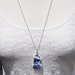Sea Glass Jewelry Beach Pottery Necklace Beautiful Pattern in Blues 1197