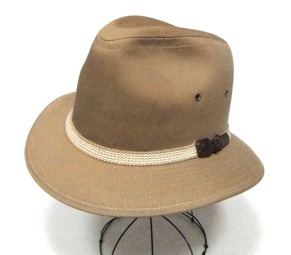 Vintage 60s Churchill Ltd. Camel Tan Canvas Safari Hat