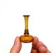 Miniature Scalloped Bottle in Amber Yellow, Hand Blown Glass