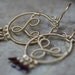 Larissa earrings-rustic, gold filled, gold, garet, stones, traditional, wire wrapped, gold chandelier