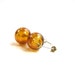SALE Small Hoop Earrings . Simple Earrings . Amber Hollow Glass . Bali Sterling Silver Sleeper Hoops . -WEEMA