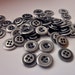 47 vintage metal buttons -15mm, silver, two hole