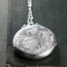 Large Round Sterling Silver Locket Necklace, Romantic Vintage Birk's Pendant - Cherishing Family