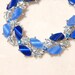 Beautiful Blue Lucite and Aurora Borealis Rhinestone VIntage Bracelet