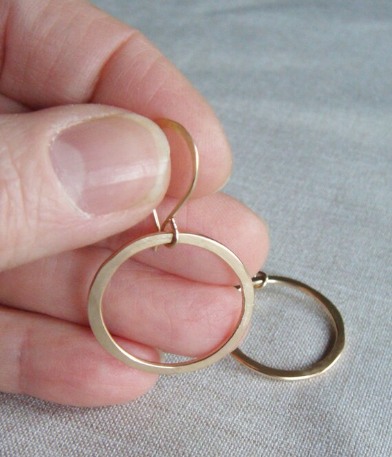 Small Gold O Earrings recycled gold by julesaccessorydesign