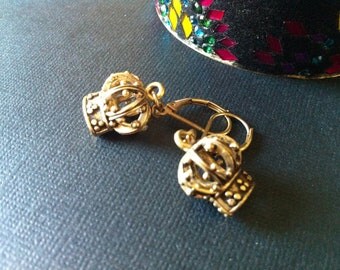 GOLD EARRINGS Bridesmaids Earrings, Wedding Jewelry,CROWN earrings, Taneesi Jewelry