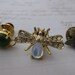 Lot of three vintage scarf pin tacs- angel - bee - turtle