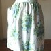 Vintage 60's Apron, Half Apron, Blue, Green and White Floral, with Pocket, 50's Style, Shabby Chic