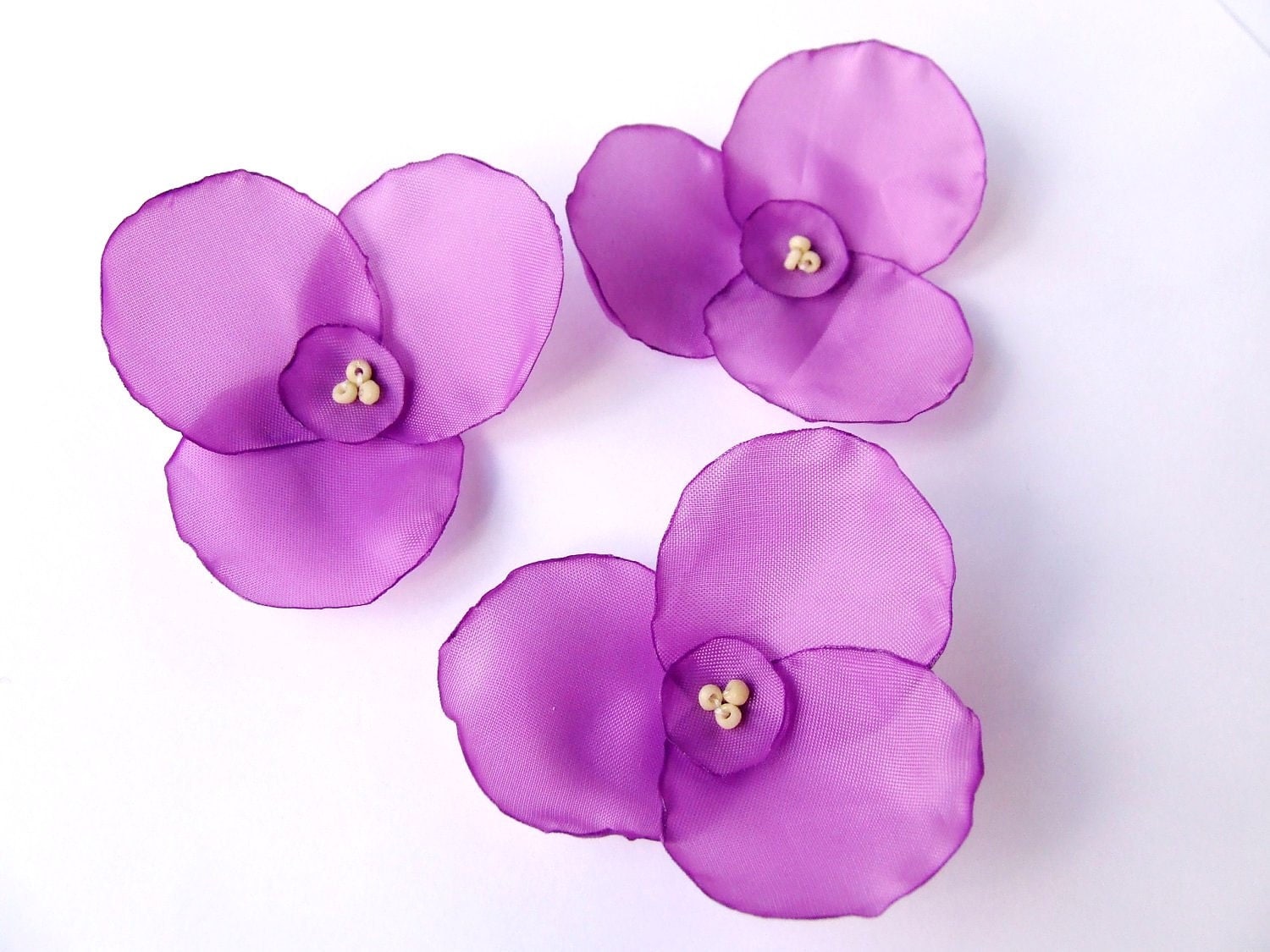 hair australia flowers silk by fabric Artificial flowers Violet flowers Fabric MurisAndAJ