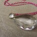 Repurposed Vintage Chandelier Crystal Pendant Necklace, Tear Drop Glass Pendant, Upcycled Recycled Jewelry, Pink Punk Bling Jewellery