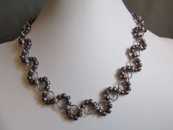 Chainmaille Necklace Japanese Wave (Multiple Colors Available)