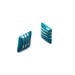 Retro Diamond Shape Geometric Earrings, Post earrings, Turquoise, Blue, Aqua and silver stripes