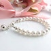 White Pearl Bracelet Children's Soft White Swarovski Pearl Bracelet with Bell Charm - My Belle