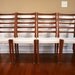 Danish Modern Dining Chairs. Mid Century Dining Chairs. Teak. Svegards Markaryd. Minimalist. White Faux Leather. Ladder Back. Set of 4 Four.