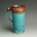 Porcelain handcrafted coffee mug or beer stein turquoise blue xl - 636