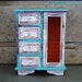 Jewelry Box Music Box Turquoise Distressed Wooden Vintage