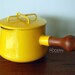 Dansk Kobenstyle Yellow Enamel Sauce Pot With Lid