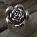 Large rose ring in sterling silver