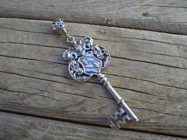 Large medieval key in sterling silver by Billyrebs on Etsy