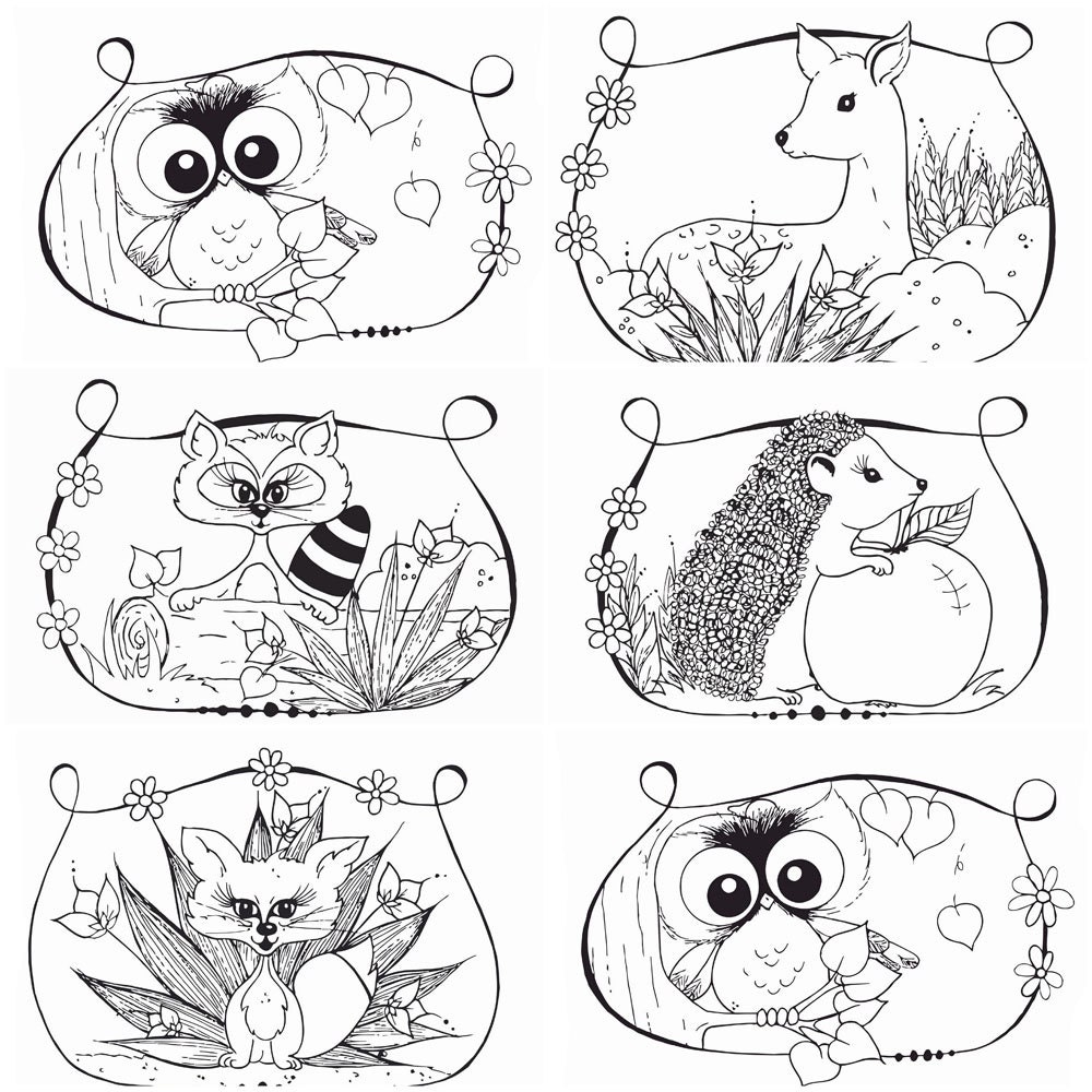 Coloring pages woodland animals