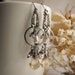 Madame Armory Aged Silver and Swarovski Earrings - Silver - Champagne - Pearl - Warrior - Valkyrie - Fantasy - Warm - Bridal