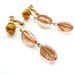 Italian Glass Dangle Screw Back Earrings Pink Luster
