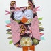Michael Miller Carnival Bloom Print OWL Baby Blanket and Pink Minky Blankie Lovey Lovie Baby Gift