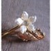 Vintage Floral Bobby Pins, Ivory, Gold, Bridal, Eco Friendly Wedding, Art Nouveau Flower Hair Pins