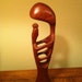 Eames Era Modernist Mid Century Wood Sculpture Mother & Child Retro Vintage Art