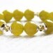 NEW Fall Color. Mustard Green Agate Bracelet. Faceted Peridot Gemstone. Sterling Silver. Stacking Bracelet.Natural Stone Bracelet TAGT