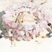 Pink Rose Quartz Bracelet. Red Garnet. Italian Sterling Silver Flower Charms. January Birthstones. Made in Canada. Feminine Pretty. TAGT