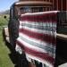 Vintage Hippie Shabby Chic Blanket Red White an Blue