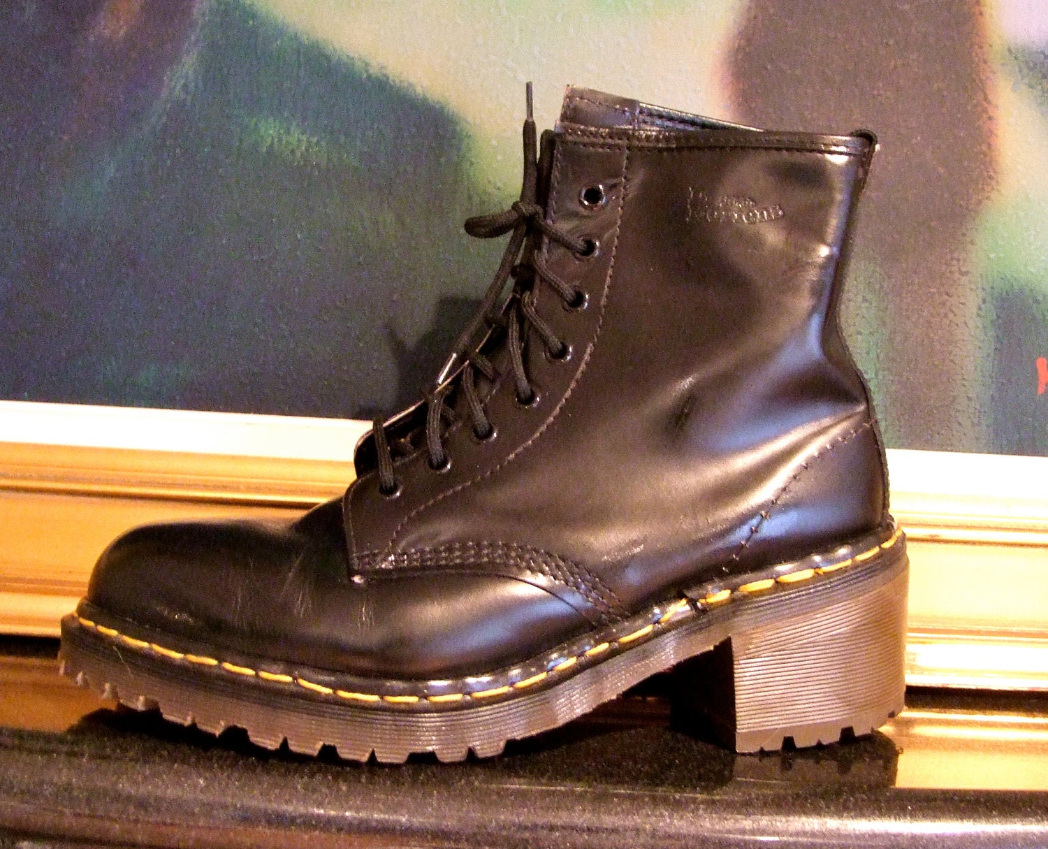 Doc Martens 8 hole Boots Black RARE VINTAGE Doctor Martens