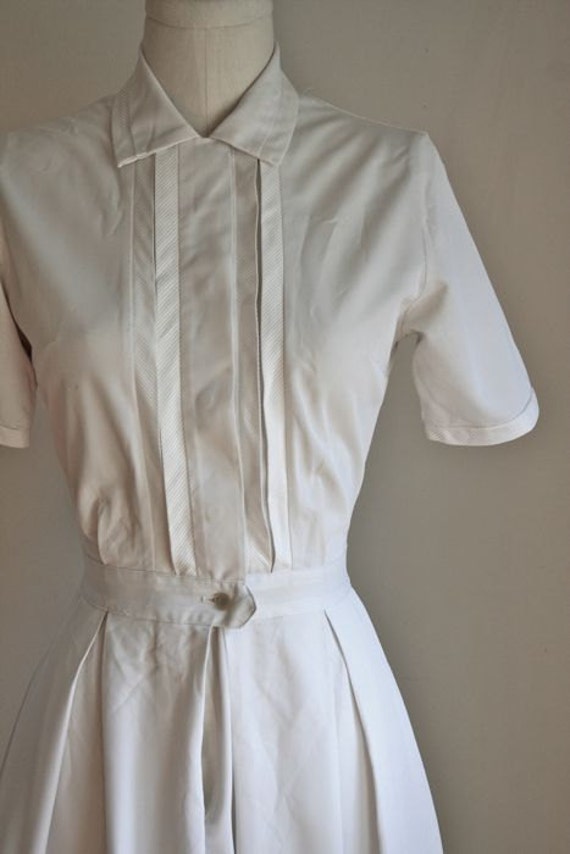 Vintage 60s Nurse Uniform Nurse Nancy Shirt Waist Dress Xs
