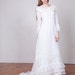 SALE 70s Lace Wedding Gown with Train XS-S