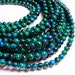 Chrysocolla - 6mm round beads -1 full strand - 68 beads - reconstituted