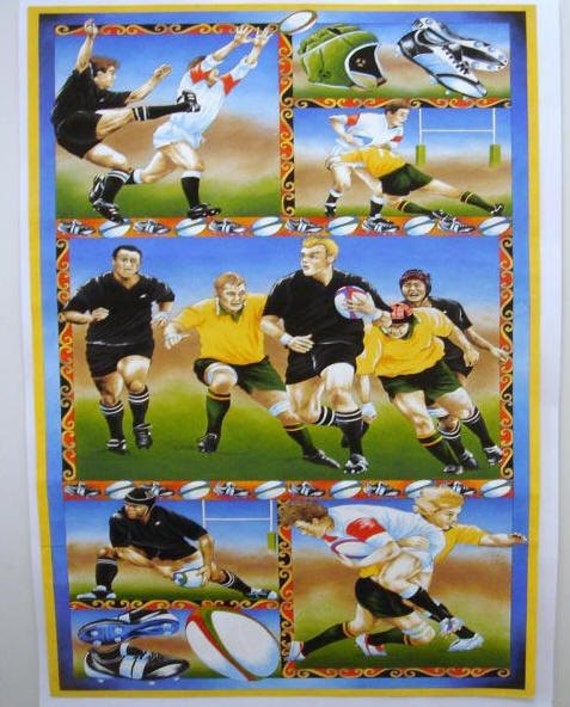 Rugby fabric Panel Rugby Team Sport All Blacks Team of New