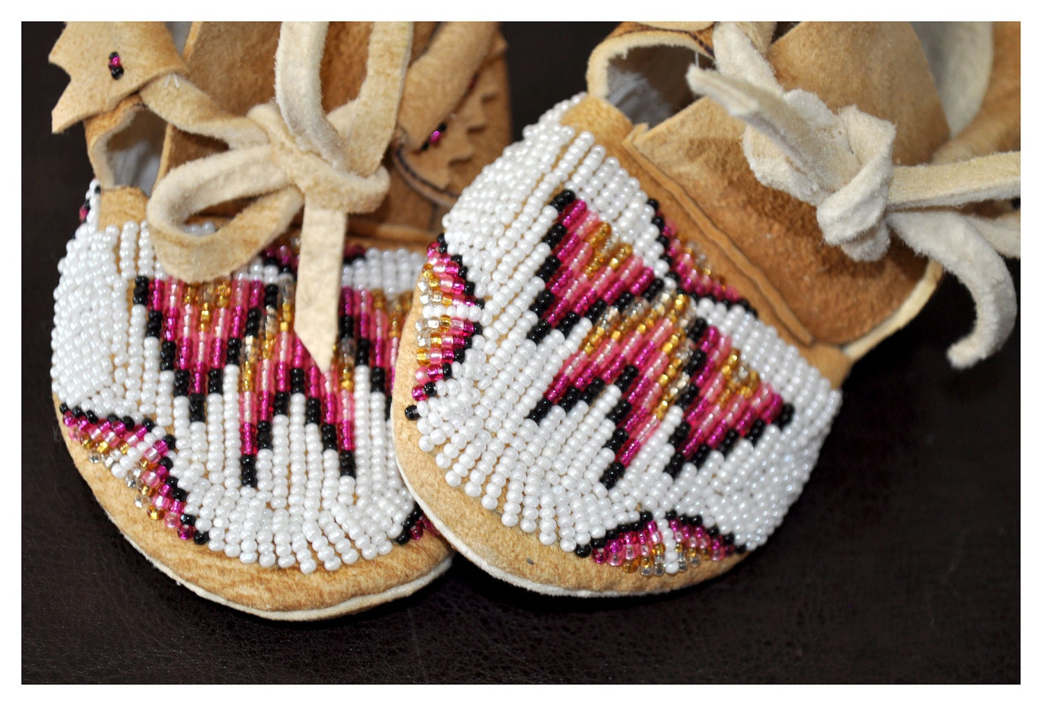 Fully Beaded Baby Moccasins Size 3