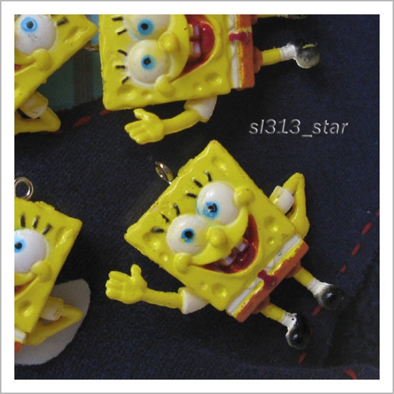 Items similar to 4pcs of Mr. Sponge Plastic Charms on Etsy