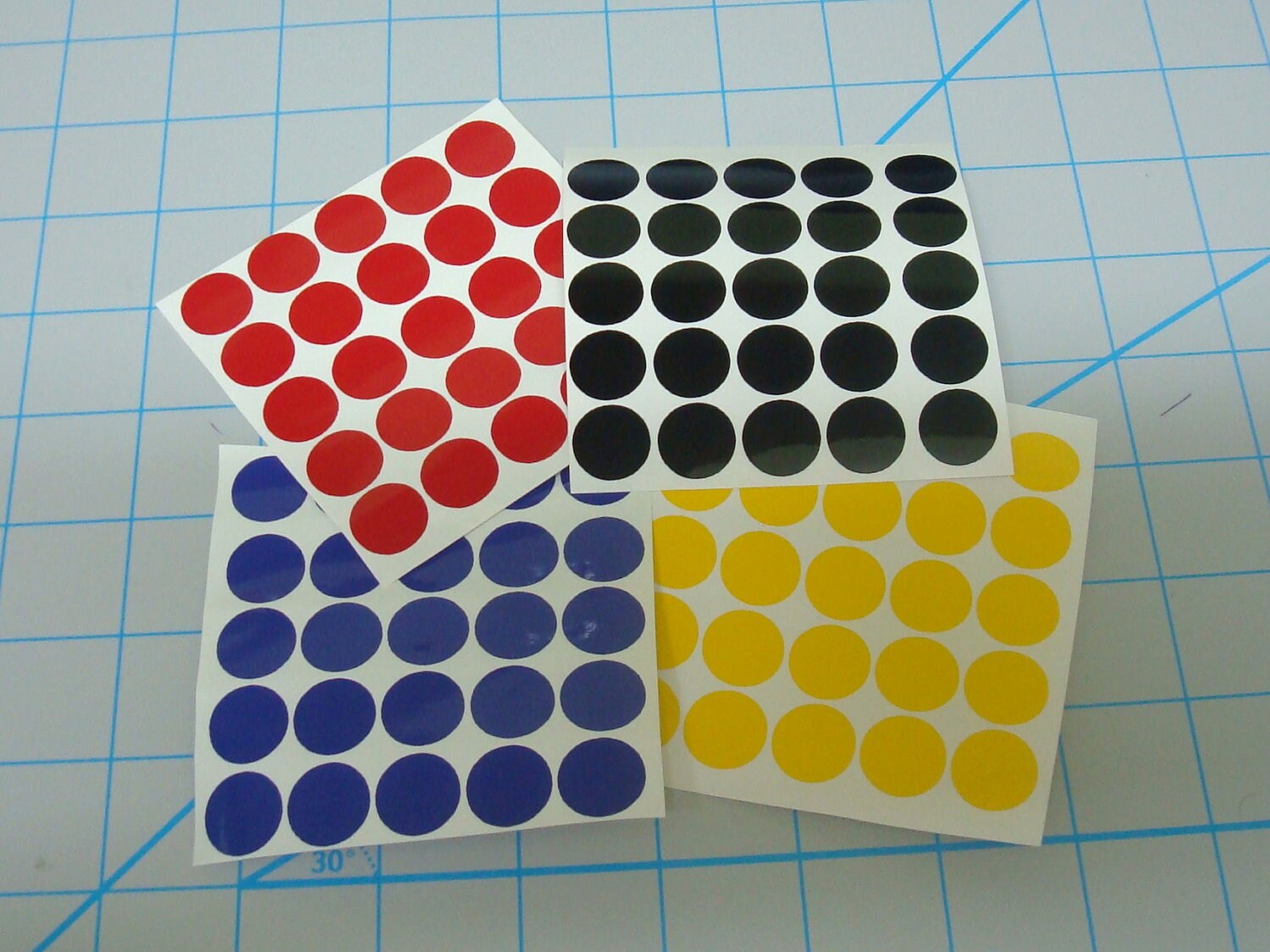Polka dot vinyl decal sheet 25 each 4 sheets 100 dots total