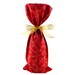 ON SALE -- Holiday Wine Bottle Bag in Red and Gold Fabric