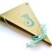 JUST MARRIED Banner Vintage Turquoise Pennant - Original