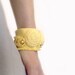 Fabric Cuff Bracelet Bangle Rolled Rosettes Yellow or Black