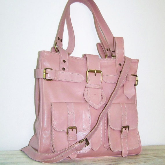 light pink leather purse